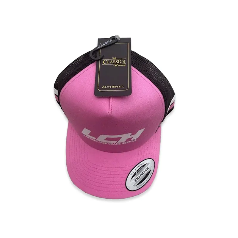 Genuine Flexfit Yupoong Truckers Black & Pink Cap