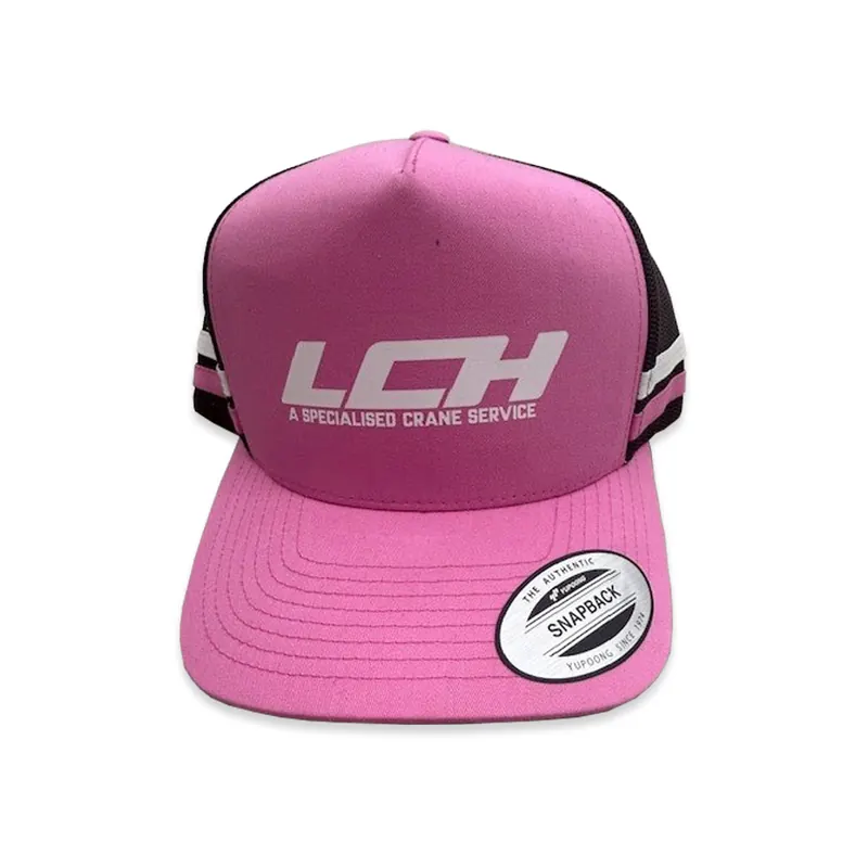 Genuine Flexfit Yupoong Truckers Black & Pink Cap