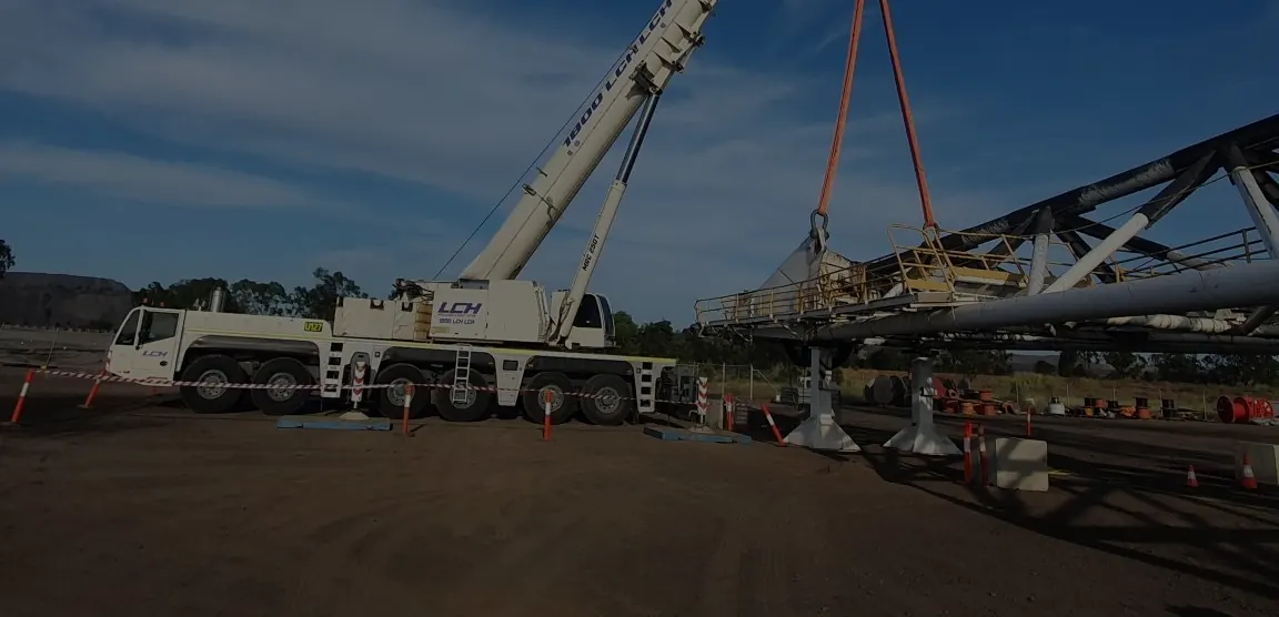LCH all terrain crane lifting a steel structure